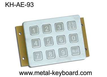 Knopf der Vandalen-Beweis-Tastatur-Edelstahl-Metalltastatur 12 in der Matrix 3x4