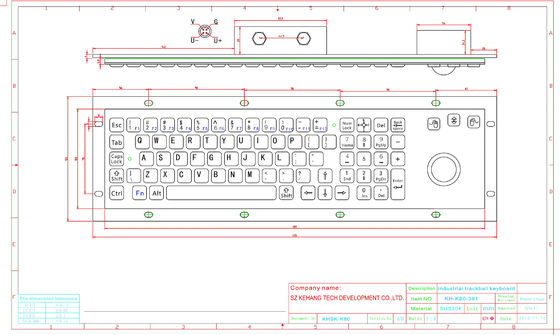 80 bewertetes Metallindustrielle Tastatur der Schlüssel-IP65 mit Rollkugel-Maus und numerischer Tastatur